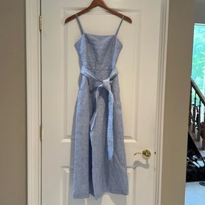 J.Crew Blue & White Railroad Stripe Jumpsuit. 00